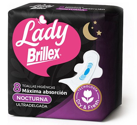 Toallas Higiénicas Nocturnas 8 unidades · Negra