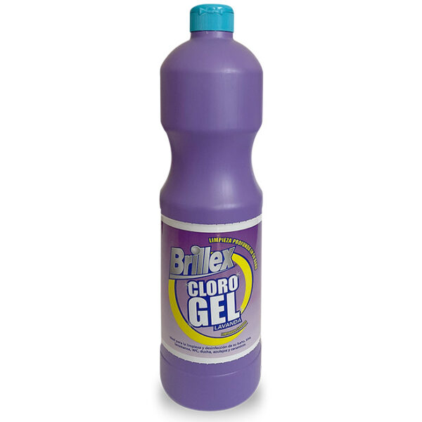 Cloro Gel Lavanda Brillex de 900 ml, limpieza profunda y desinfección con aroma a lavanda, 10 piezas por caja