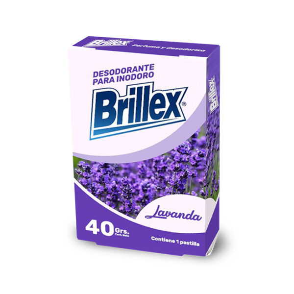 Pastillas Para Inodoro Brillex - Lavanda de 40 gramos, 24 piezas por caja, limpieza profunda con aroma relajante de lavanda