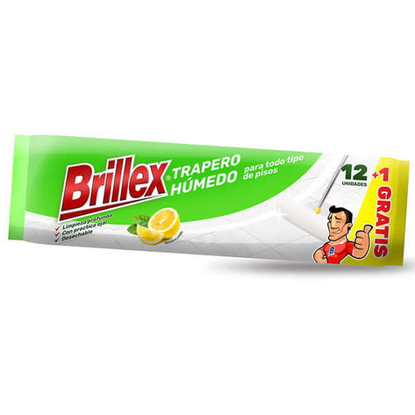 Trapero Húmedo Aroma Limón 12 + 1 gratis. Mantén tu hogar impecable con Brillex.