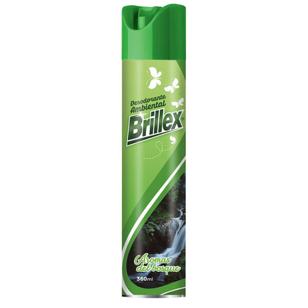 Desodorante Ambiental Brillex - Aromas del Bosque. 360 ml, 12 unidades por caja