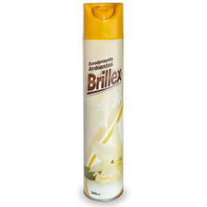 Desodorante Ambiental Brillex - Aroma Vainilla. 360 ml, 12 unidades por caja.