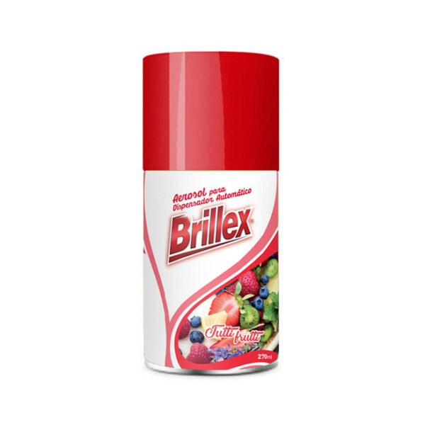 Aerosol Para Dispensador Brillex Aroma Tutti Frutti. 270 ml. 12 piezas por caja